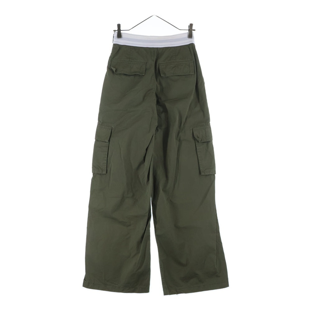 ALEXANDER WANG(アレキサンダーワン) Mid Rise Cargo Rave Pants ウエストロゴ カーゴパンツ カーキ 1WC2244724 レディース