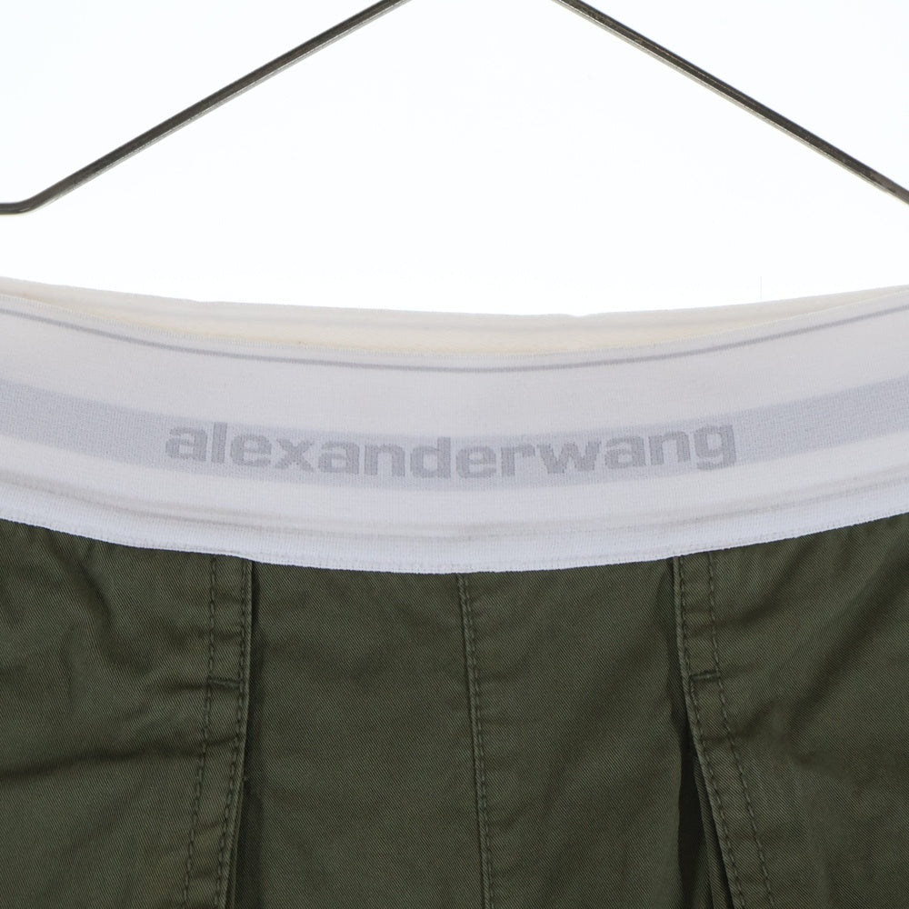 ALEXANDER WANG(アレキサンダーワン) Mid Rise Cargo Rave Pants ウエストロゴ カーゴパンツ カーキ 1WC2244724 レディース