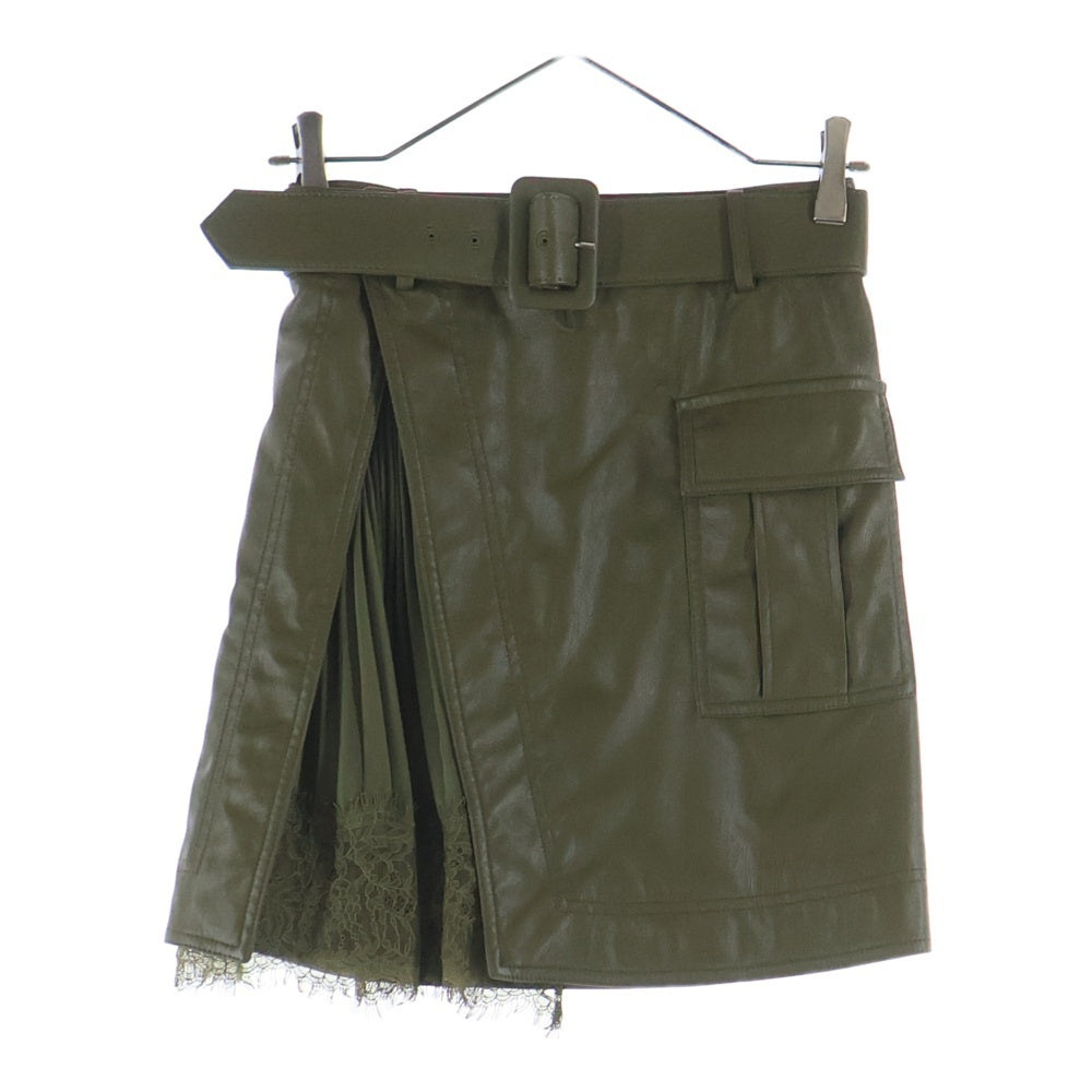 71500(71500) Olive Green Faux Leather Mini Skirt フェイクレザー ミニスカート カーキ PF20-101L レディース