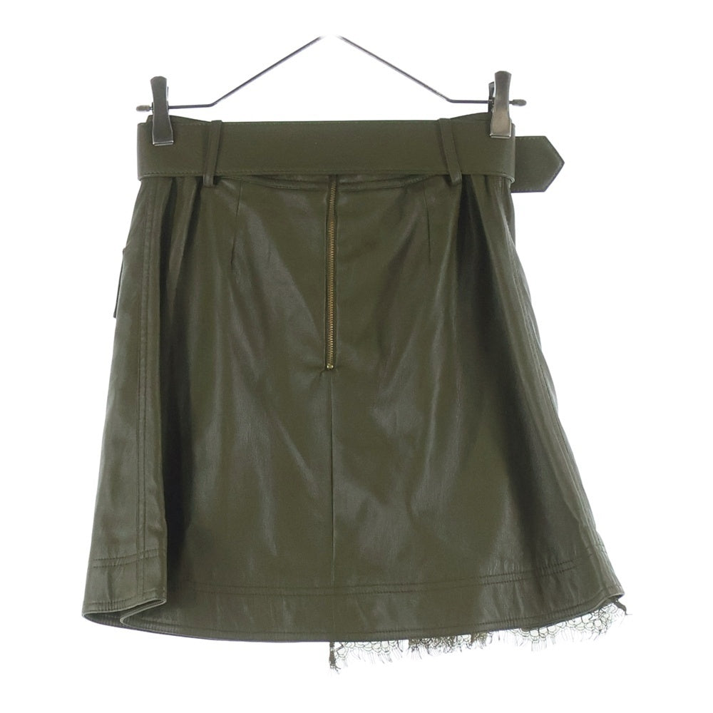 71500(71500) Olive Green Faux Leather Mini Skirt フェイクレザー ミニスカート カーキ PF20-101L レディース