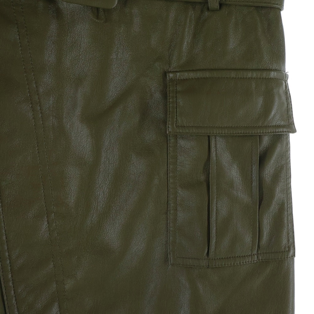 71500(71500) Olive Green Faux Leather Mini Skirt フェイクレザー ミニスカート カーキ PF20-101L レディース