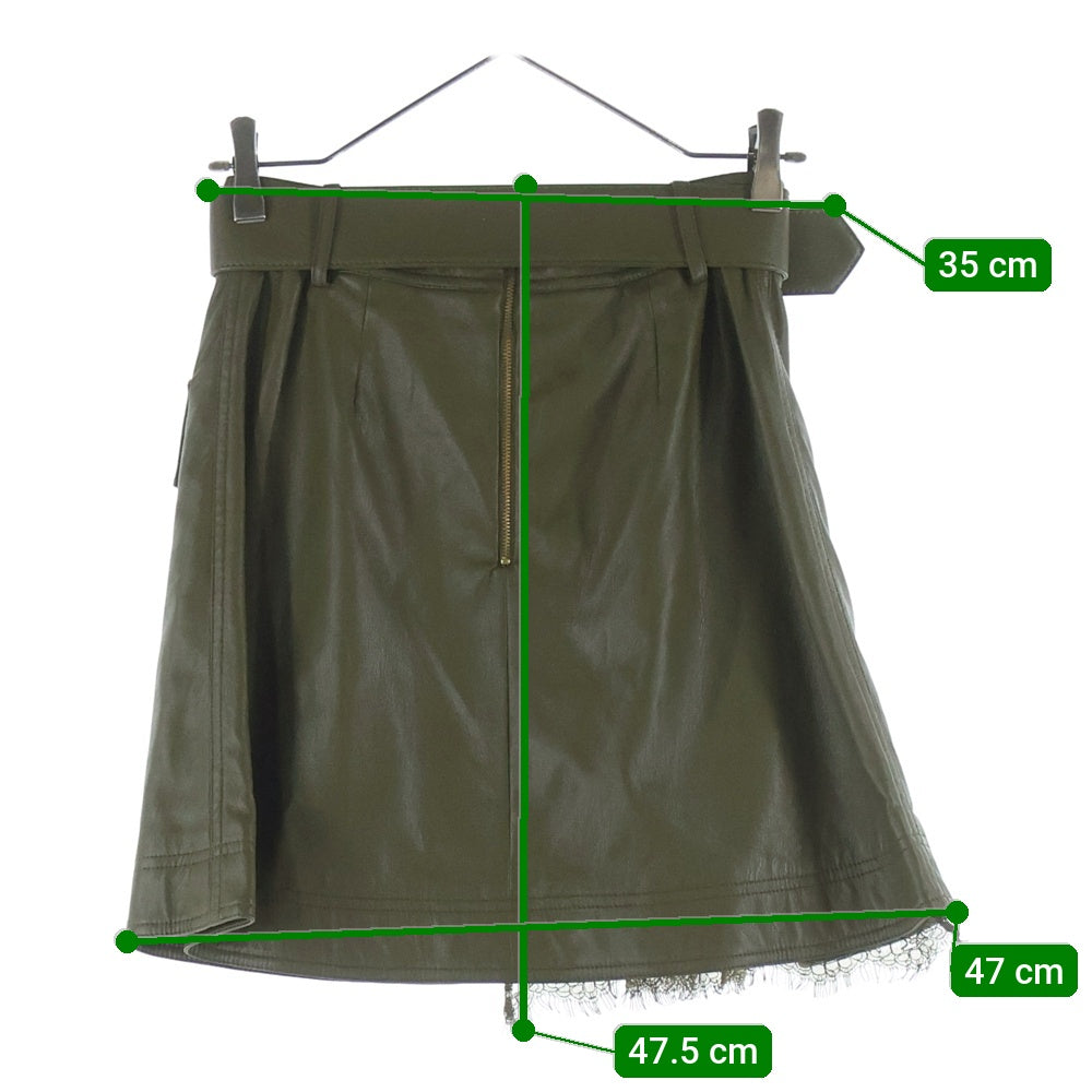 71500(71500) Olive Green Faux Leather Mini Skirt フェイクレザー ミニスカート カーキ PF20-101L レディース