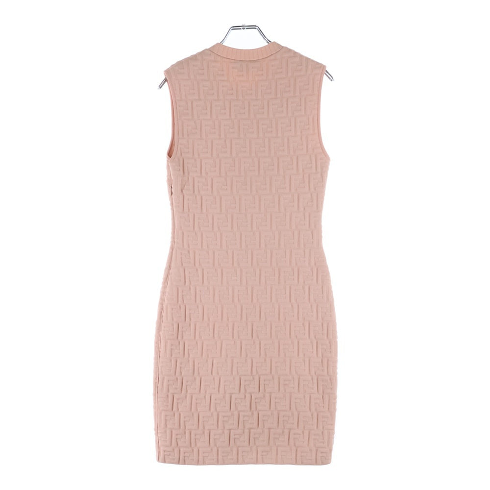 FENDI(フェンディ) Zucca Fitted Dress ズッカ柄 ノースリーブ タイト ワンピース ピンク FZDA13 AJTE レディース