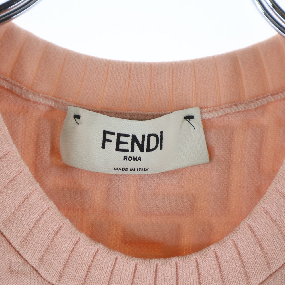 FENDI(フェンディ) Zucca Fitted Dress ズッカ柄 ノースリーブ タイト ワンピース ピンク FZDA13 AJTE レディース