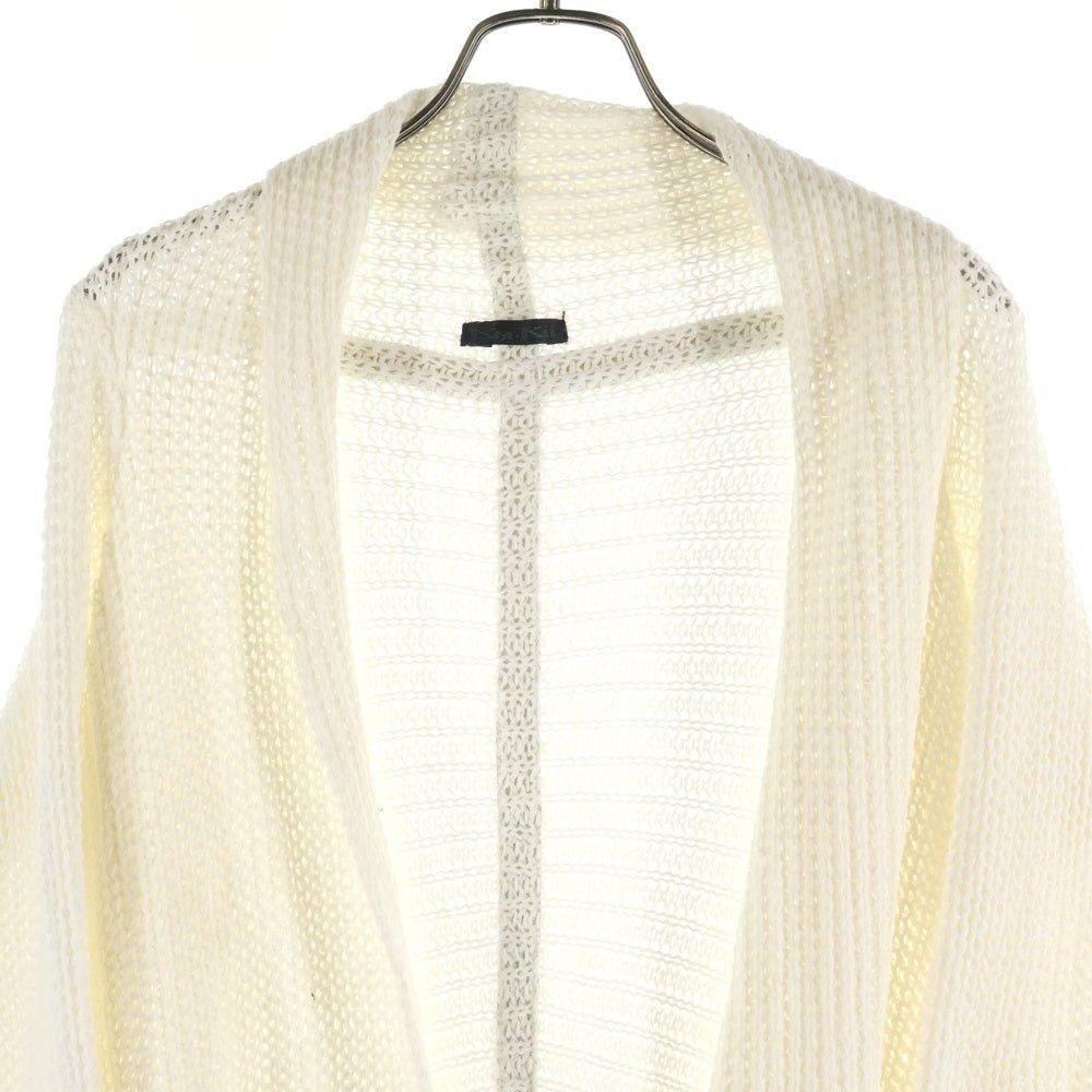 KMRii(ケムリ) レザーポケット ニット ロングカーディガン ホワイト