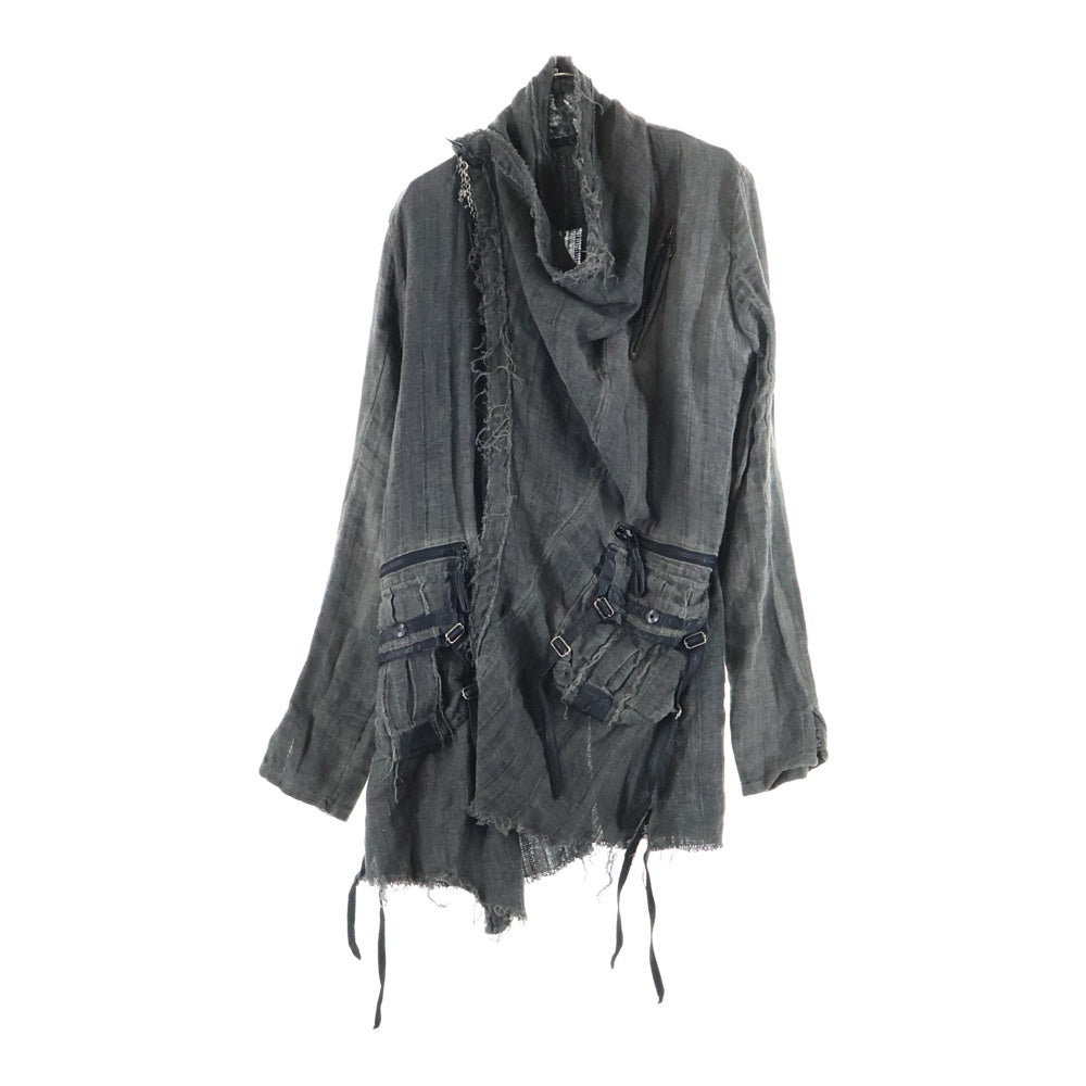 KMRii(ケムリ) スタッズ付き ファー ミリタリー モッズコート カーキ