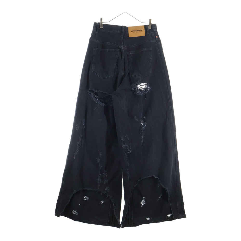 VETEMENTS(ヴェトモン) Destroy Denim Pants デストロイ デニムパンツ ブラック UE64PA130B