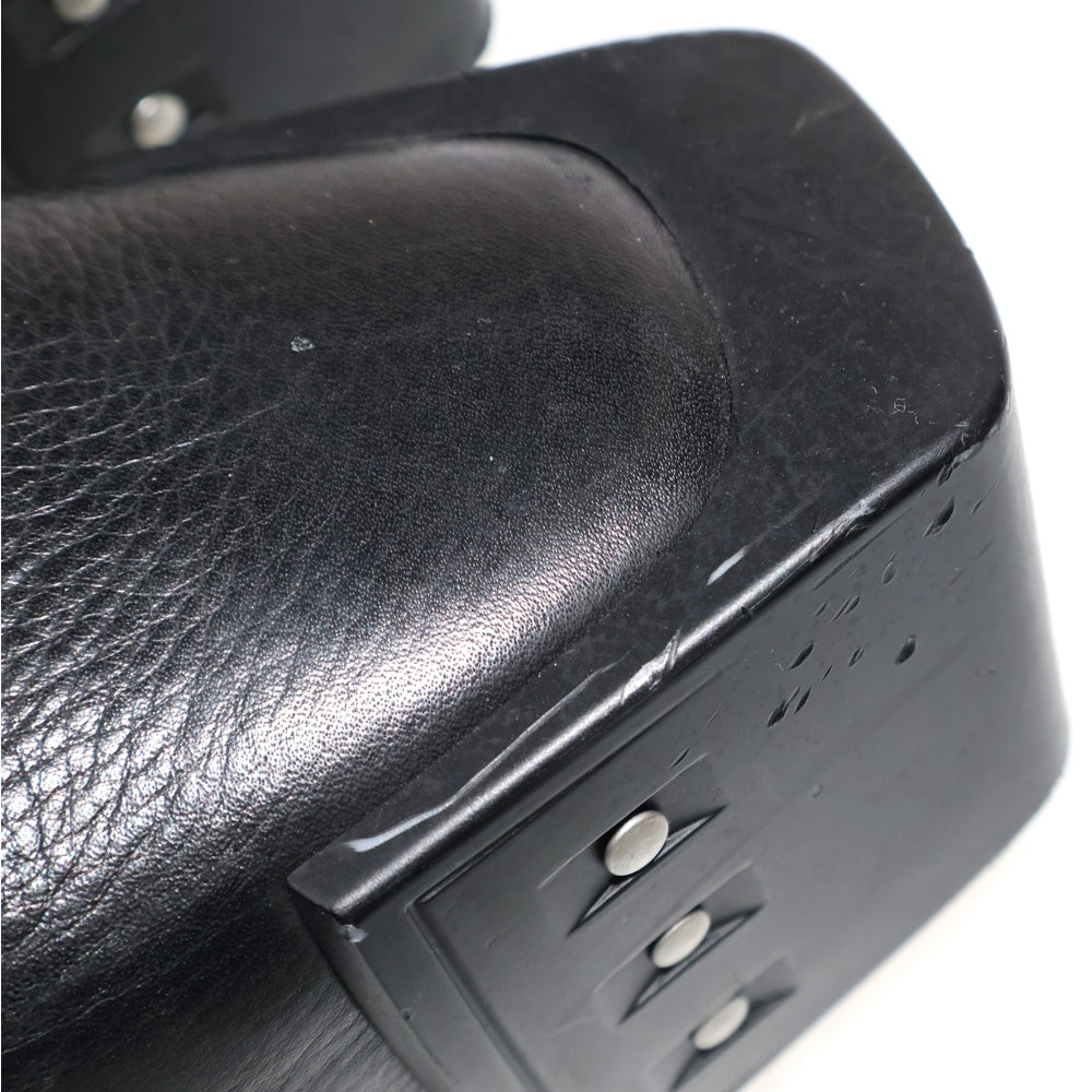 Rick Owens(リックオウエンス) KISS BOOTS キス ブーツ ウッドソール クリアヒール レザーブーツ ブラック