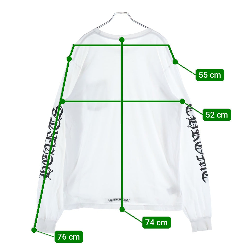 CHROME HEARTS(クロムハーツ) Neck Logo L/S TEE ネックロゴ ロングスリーブ長袖Tシャツ ホワイト