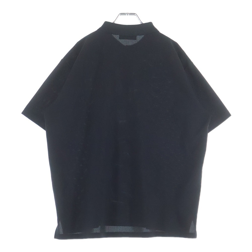 GOD SELECTION XXX(ゴッドセレクショントリプルエックス) ラバーロゴ パイル地 半袖ポロシャツ ブラック