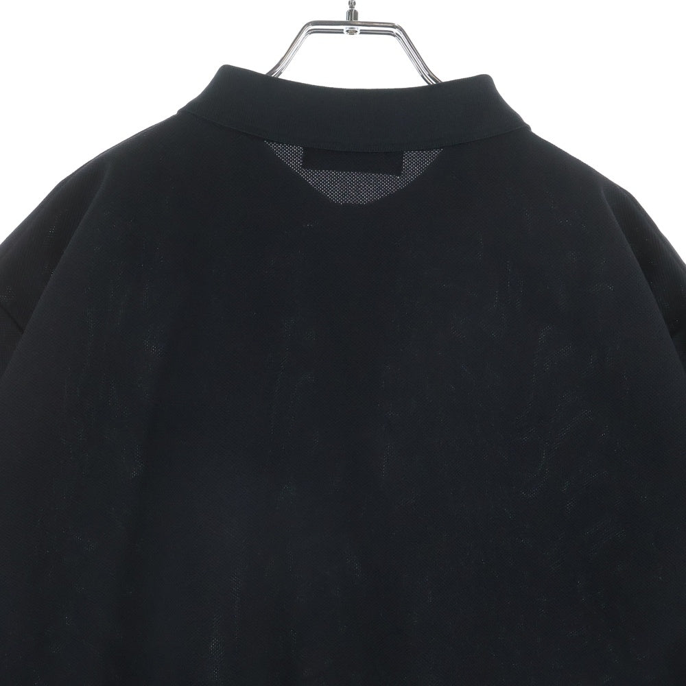 GOD SELECTION XXX(ゴッドセレクショントリプルエックス) ラバーロゴ パイル地 半袖ポロシャツ ブラック