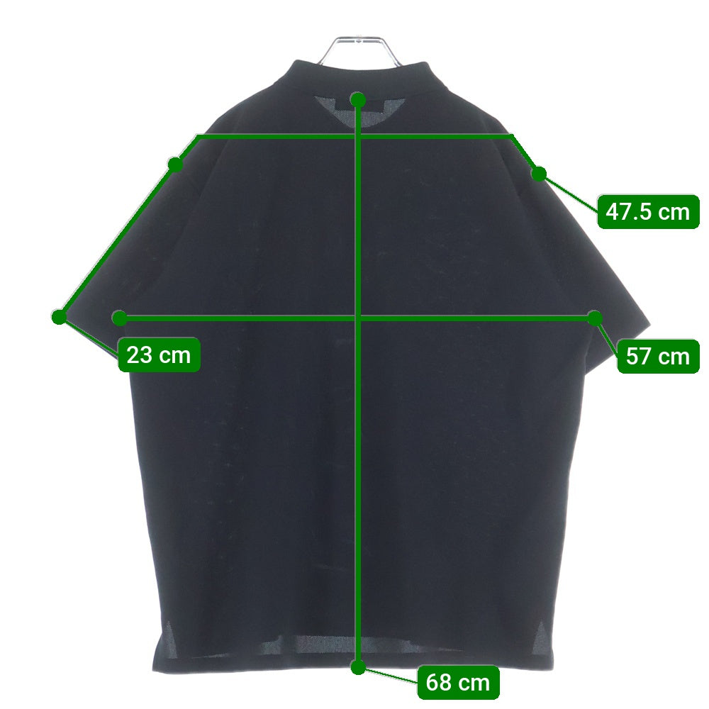 GOD SELECTION XXX(ゴッドセレクショントリプルエックス) ラバーロゴ パイル地 半袖ポロシャツ ブラック