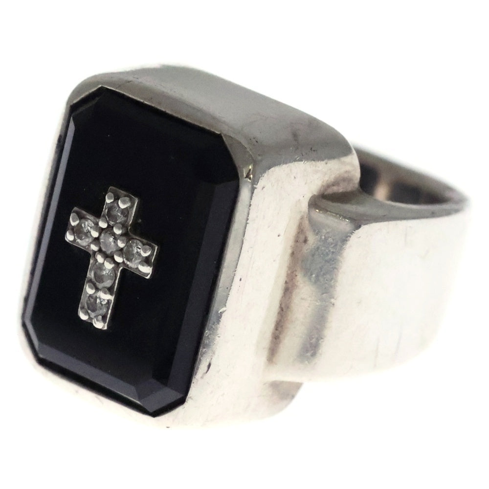 Justin Davis(ジャスティンデイヴィス) EMINEM RING エミネム スクエア クロス ダイヤ リング 指輪 シルバー/ブラック