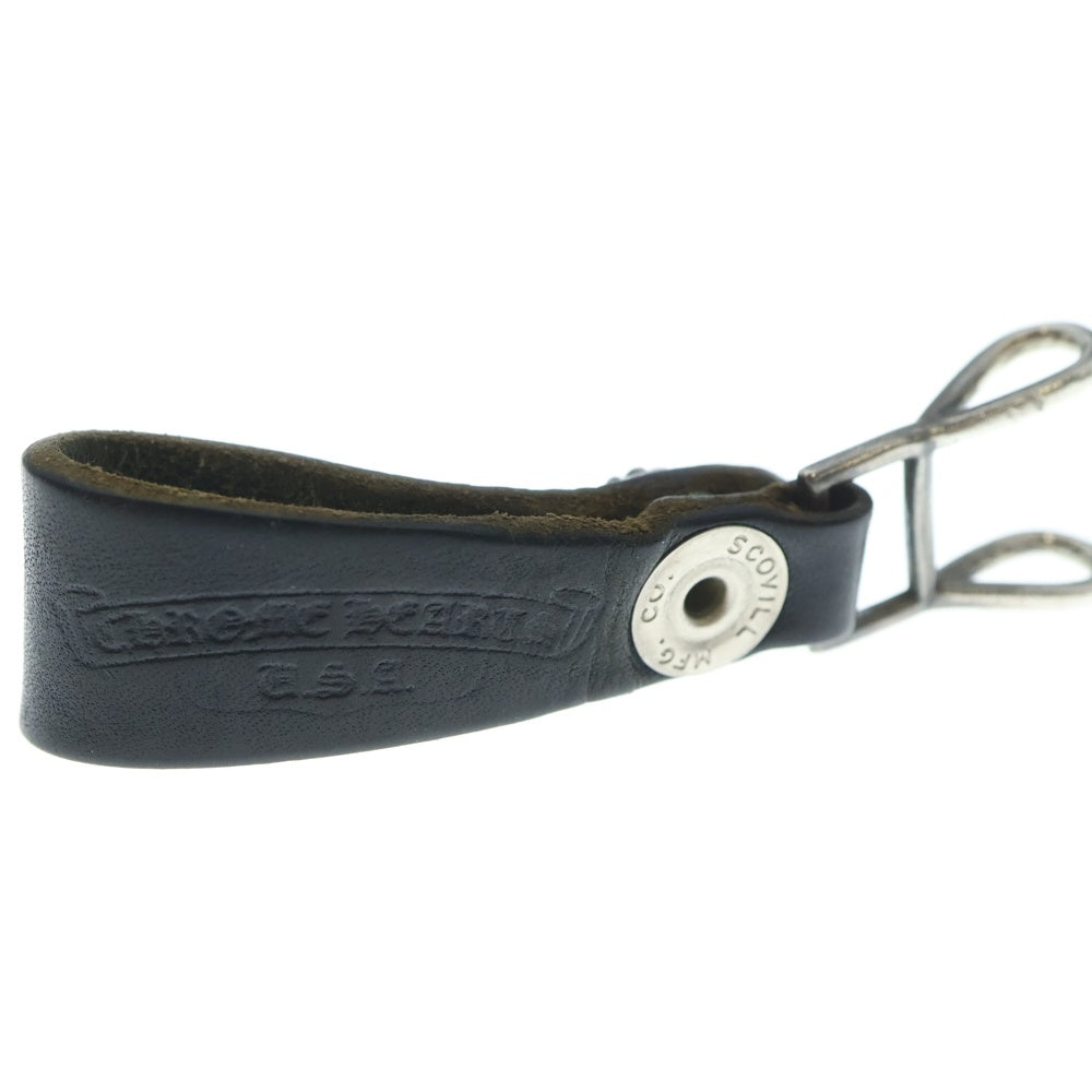 CHROME HEARTS(クロムハーツ) BELT LOOP クロスボールボタンレザーベルトループ シルバー/ブラック BCA397
