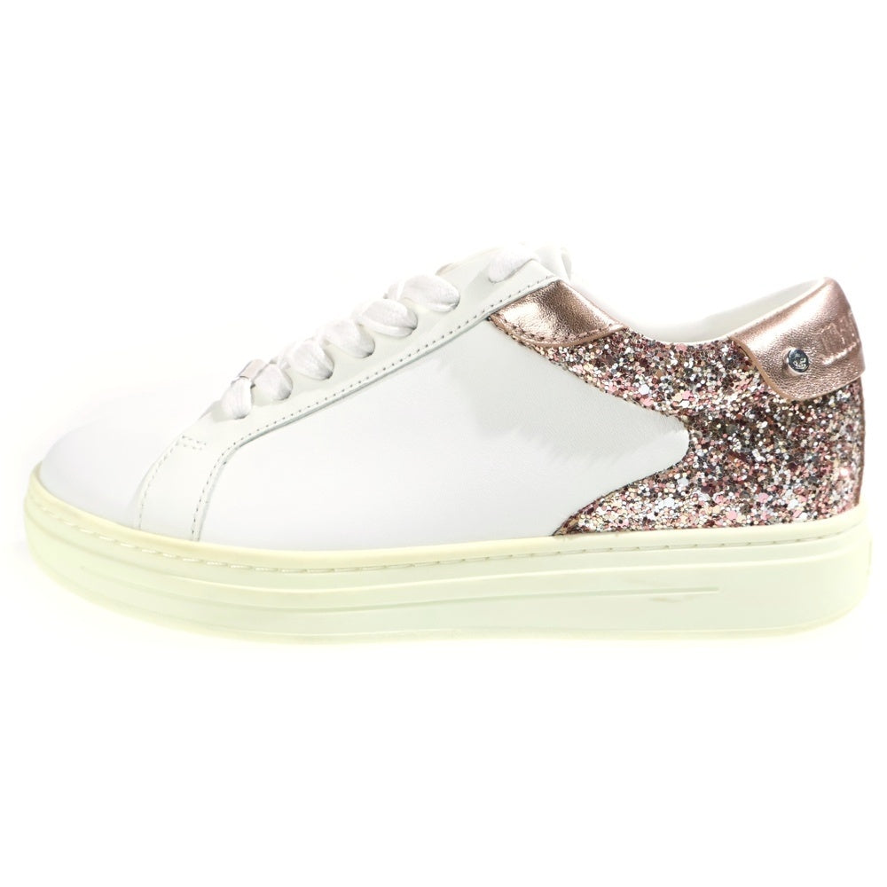 JIMMY CHOO(ジミーチュウ) ROME F-CGX スパンコール ローカットスニーカー ホワイト/ローズピンク レディース