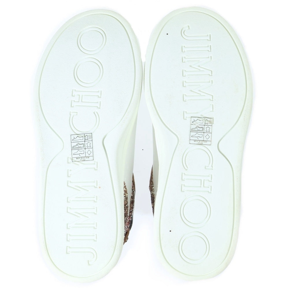 JIMMY CHOO(ジミーチュウ) ROME F-CGX スパンコール ローカットスニーカー ホワイト/ローズピンク レディース