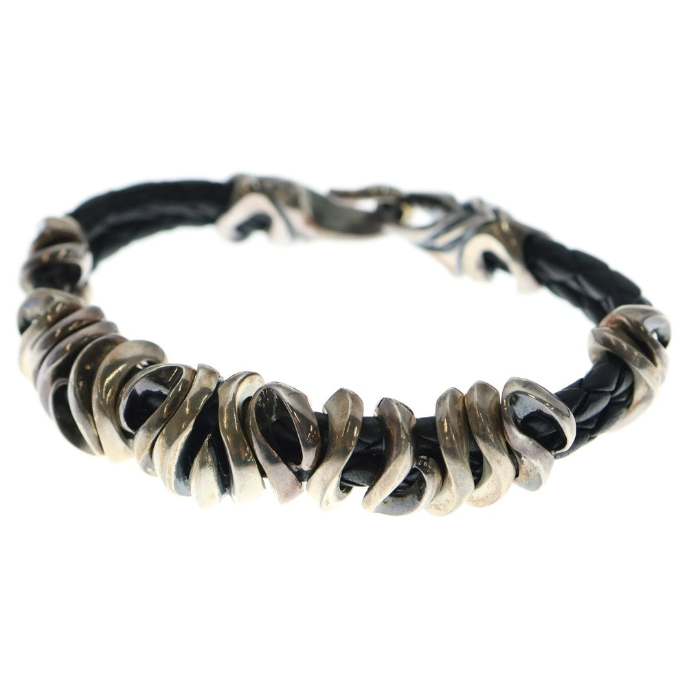 GIGOR(ジゴロウ) レザーブレスレット シルバー