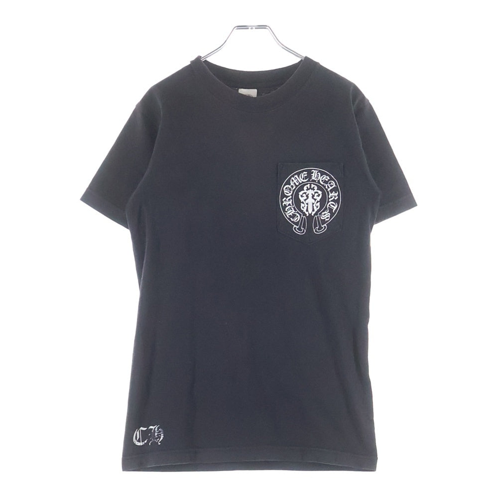 CHROME HEARTS(クロムハーツ) OLD AMERICAN FLAG TEE オールド アメリカンフラッグTシャツ 星条旗 ホースシュープリント 半袖カットソー ブラック