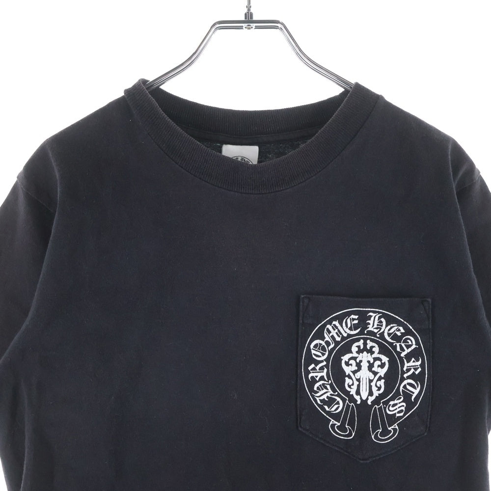 CHROME HEARTS(クロムハーツ) OLD AMERICAN FLAG TEE オールド アメリカンフラッグTシャツ 星条旗 ホースシュープリント 半袖カットソー ブラック