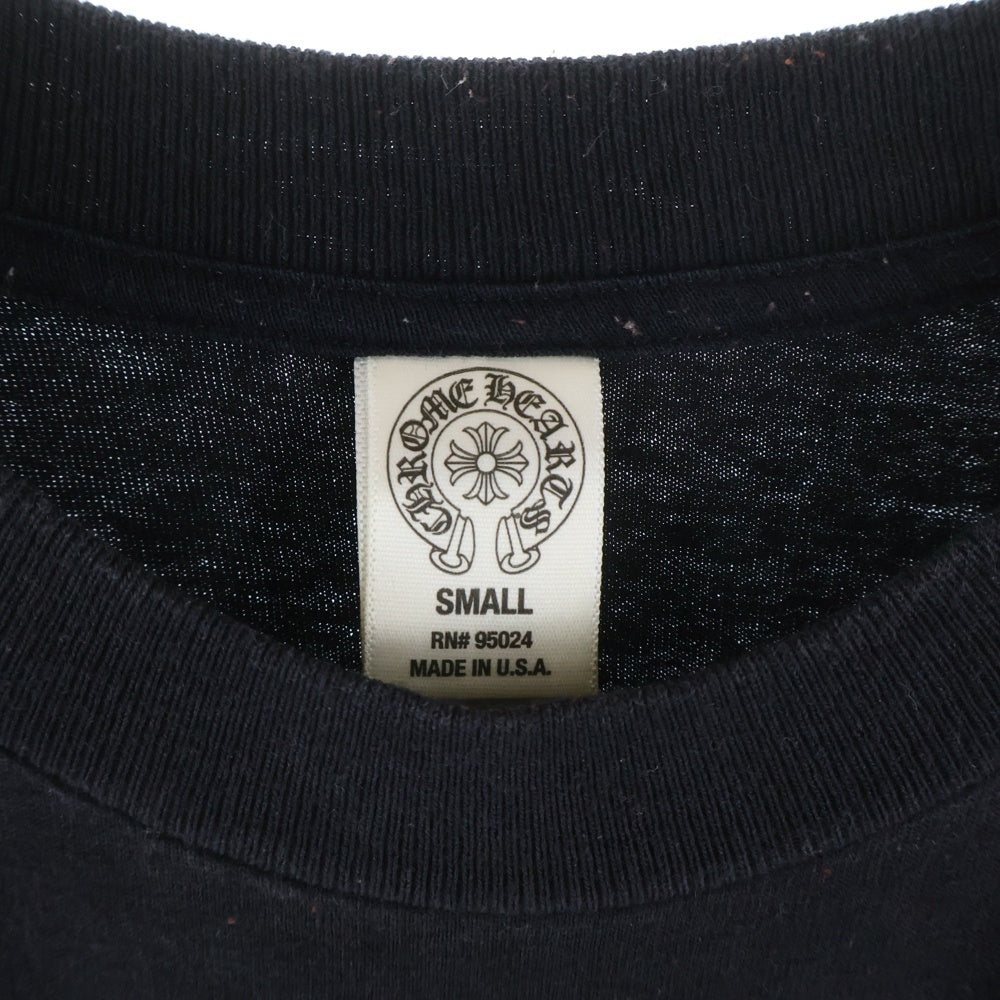 CHROME HEARTS(クロムハーツ) OLD ローリングストーンズ リップアンドタン バックホースシュー 袖フローラル 長袖Tシャツ ブラック