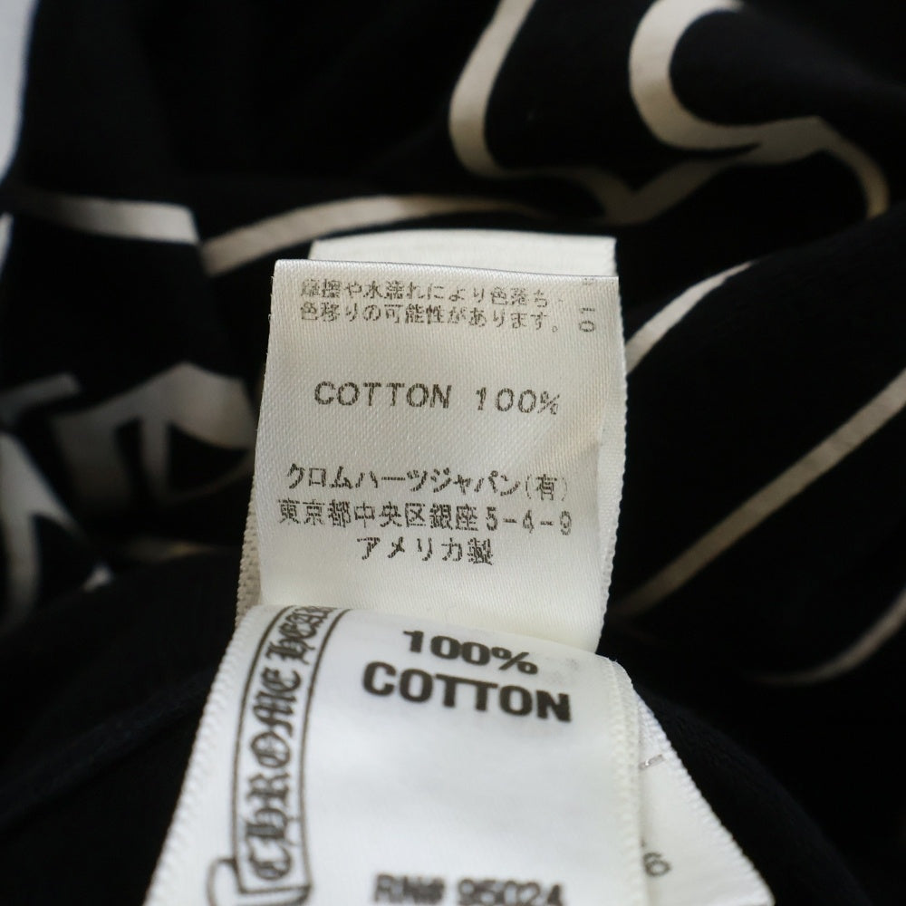 CHROME HEARTS(クロムハーツ) OLD ローリングストーンズ リップアンドタン バックホースシュー 袖フローラル 長袖Tシャツ ブラック