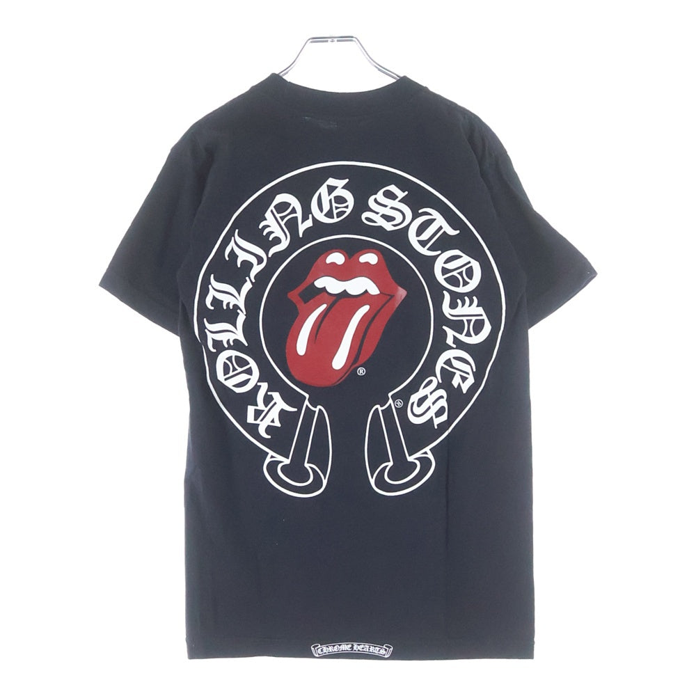 CHROME HEARTS(クロムハーツ) OLD ローリングストーンズ リップアンドタン バックホースシュー 半袖Tシャツ ブラック