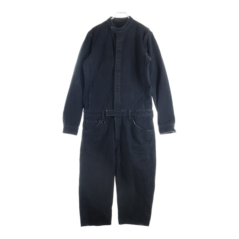 ISAMU KATAYAMA BACKLASH(イサムカタヤマバックラッシュ) シルケット13.5oz ハーフ丈 オールインワン つなぎ ブラック 1104-03