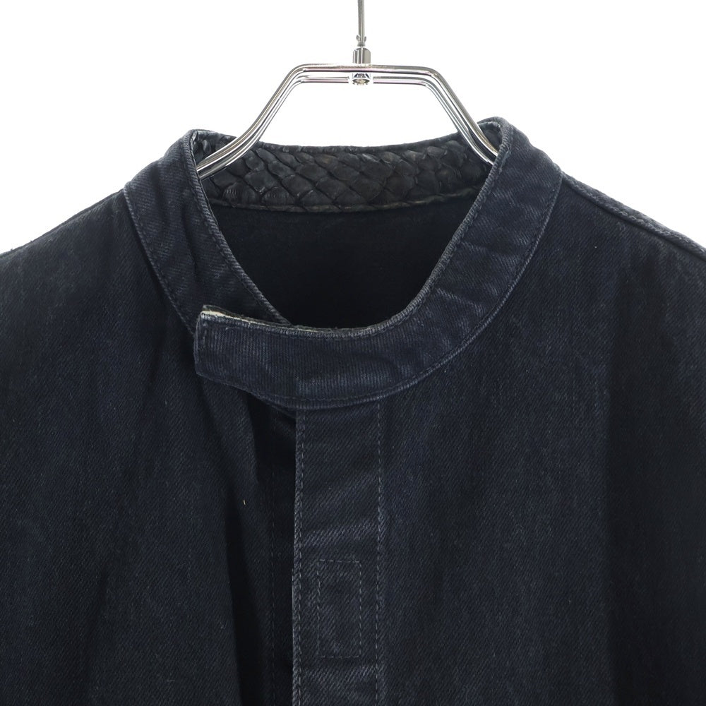 ISAMU KATAYAMA BACKLASH(イサムカタヤマバックラッシュ) シルケット13.5oz ハーフ丈 オールインワン つなぎ ブラック 1104-03