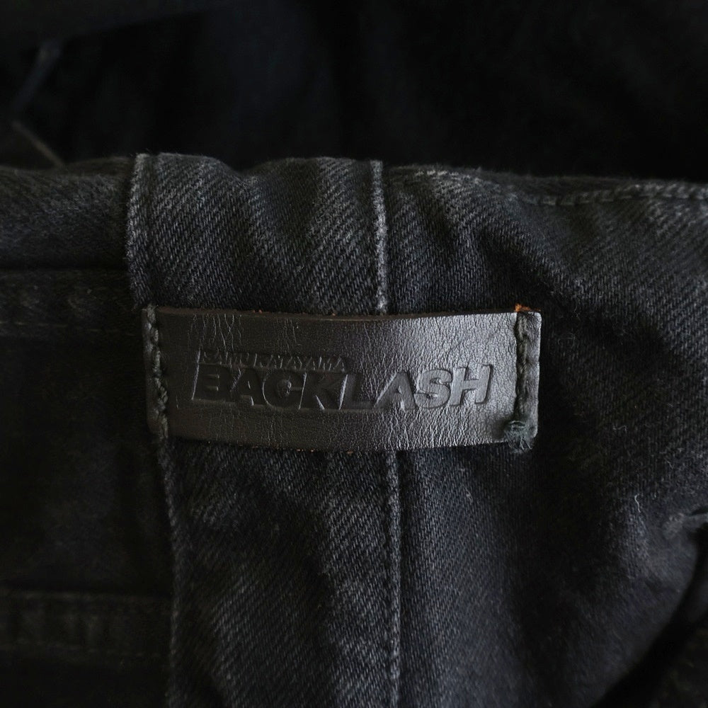 ISAMU KATAYAMA BACKLASH(イサムカタヤマバックラッシュ) シルケット13.5oz ハーフ丈 オールインワン つなぎ ブラック 1104-03