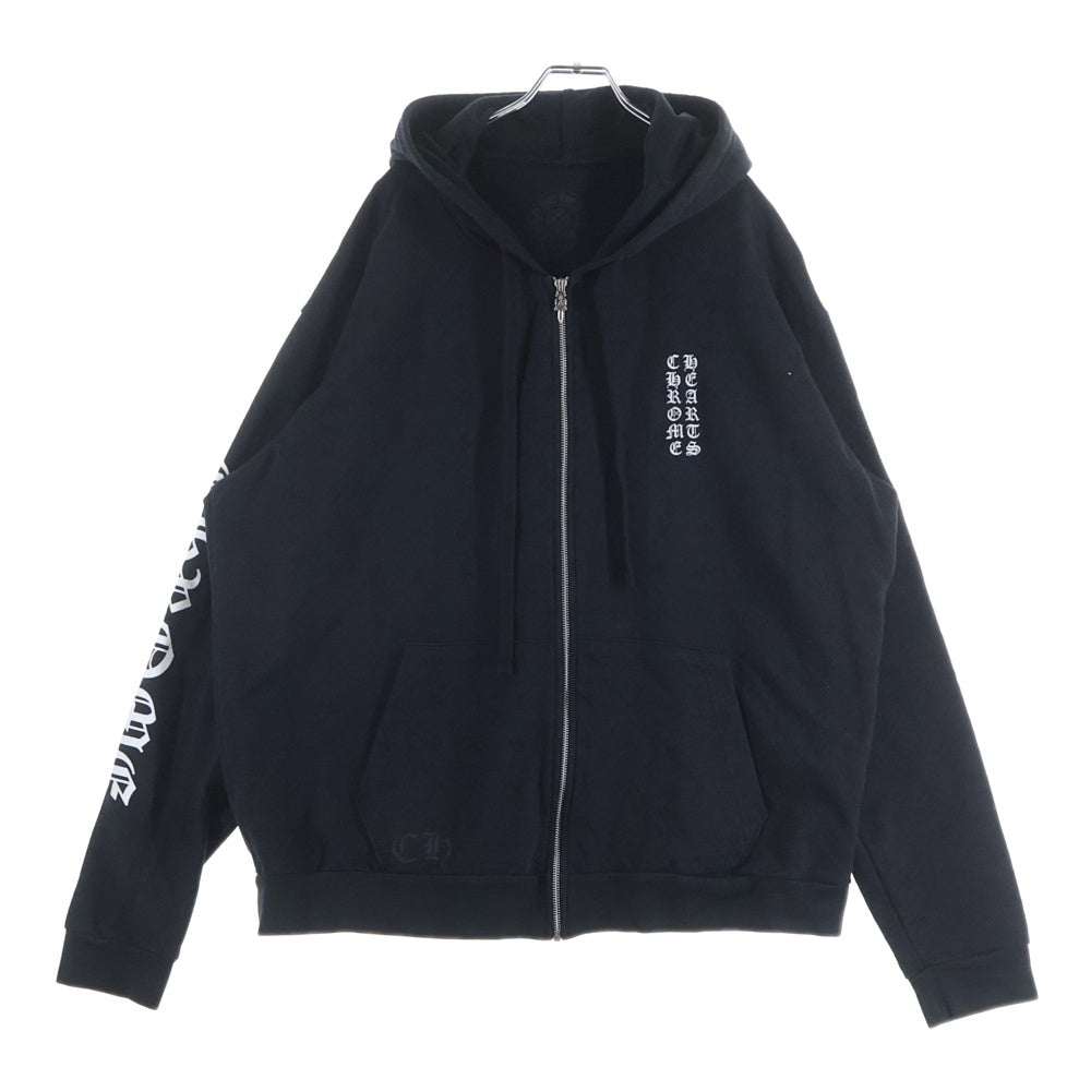 CHROME HEARTS(クロムハーツ) SWTSHRT HD ZIP CHプラス総柄 バックCHプラスプリント ジップパーカー ブラック