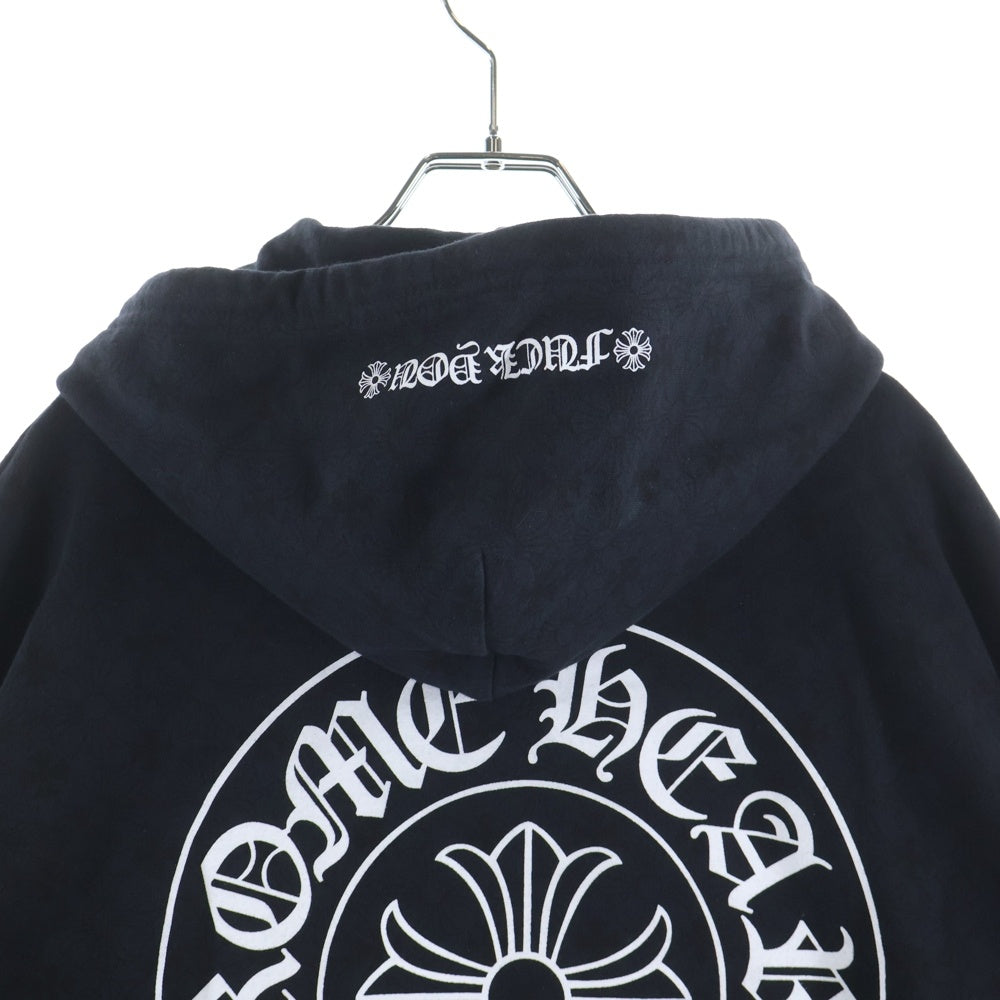 CHROME HEARTS(クロムハーツ) SWTSHRT HD ZIP CHプラス総柄 バックCHプラスプリント ジップパーカー ブラック