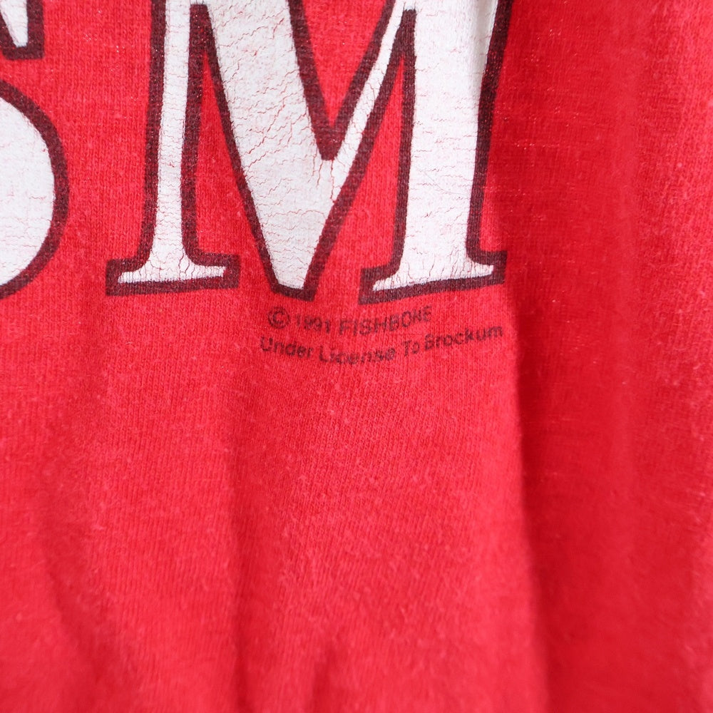 VINTAGE(ヴィンテージ) 90's FISHBONE FUCK RACISM フィッシュボーン フロントプリント 半袖Tシャツ レッド