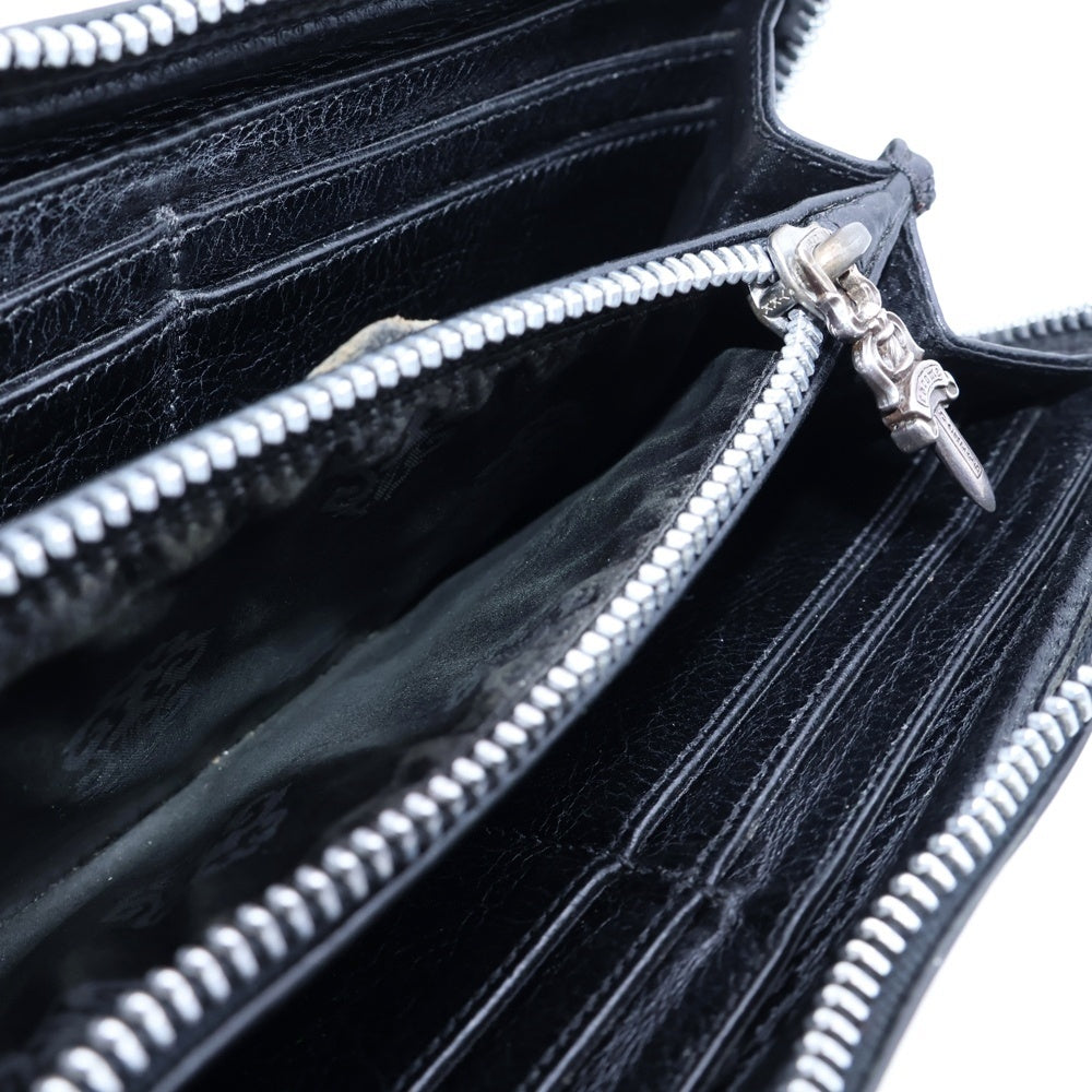 CHROME HEARTS(クロムハーツ) REC F ZIP フィリグリー装飾ラウンドジップ財布 ウォレット ブラック