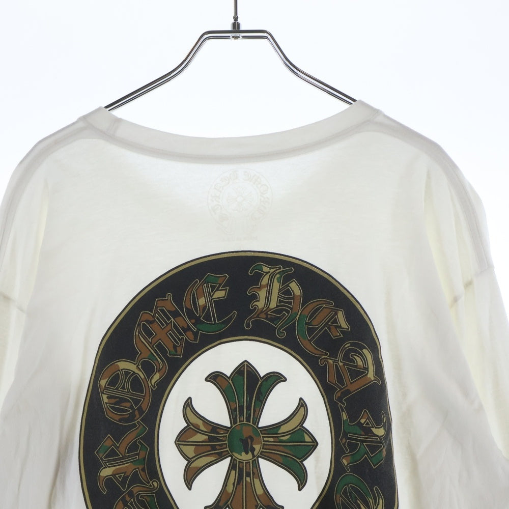 CHROME HEARTS(クロムハーツ) CAMO HORSE SHOE カモホースシュー バッグプリント長袖Tシャツ ホワイト