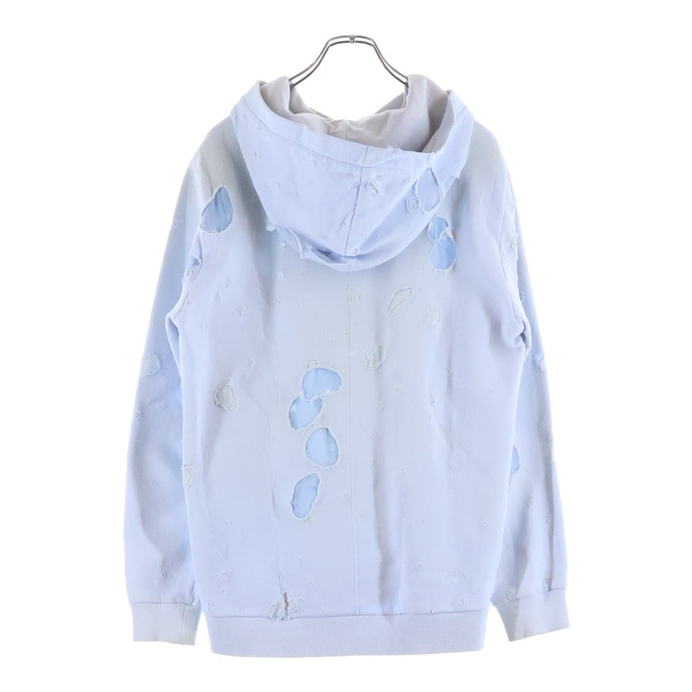 GIVENCHY(ジバンシィ) フロントロゴ デストロイ パーカー ブルー BM703A3Y0S
