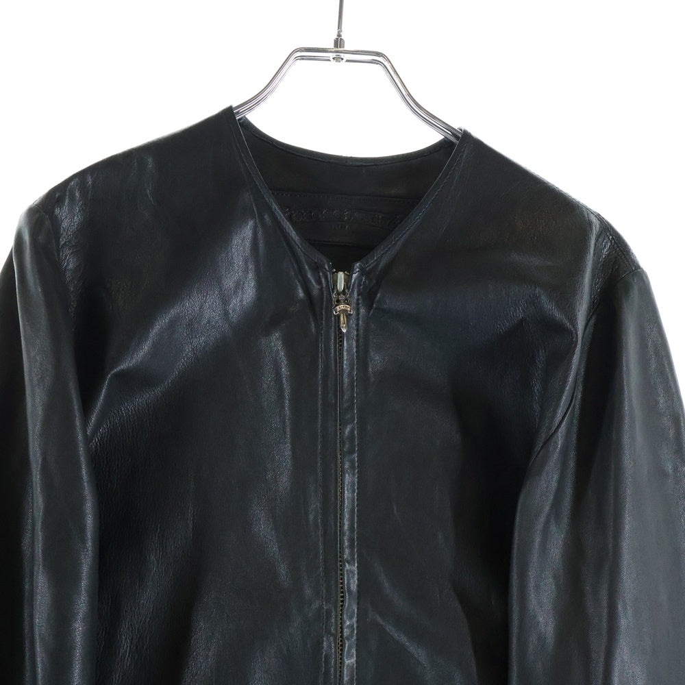 CHROME HEARTS(クロムハーツ) シングルライダース ダガージップ スクロールラベル ジャケット ブラック