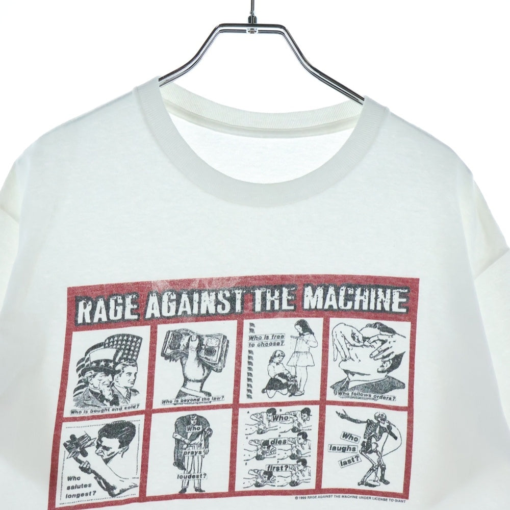 VINTAGE(ヴィンテージ) RAGE AGAINST THE MACHINE 1999 BURBARA KRUGER MULTI ART WHITE レイジアゲインストザマシーン フロントプリント 半袖Tシャツ ホワイト