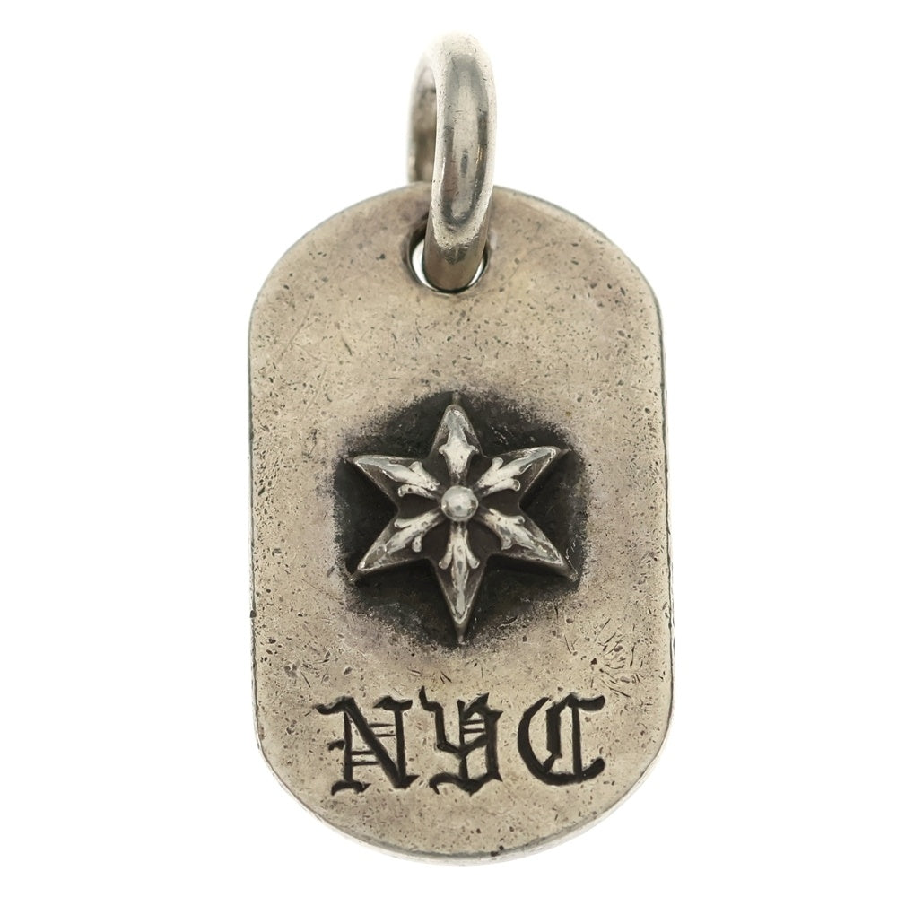 【値下】クロムハーツ　NYC限定　ドッグタグ　ペンダントトップ　シルバー925 CHROME HEARTS(クロムハーツ) RAISED STAR DOGTAG NYC限定 レイズド