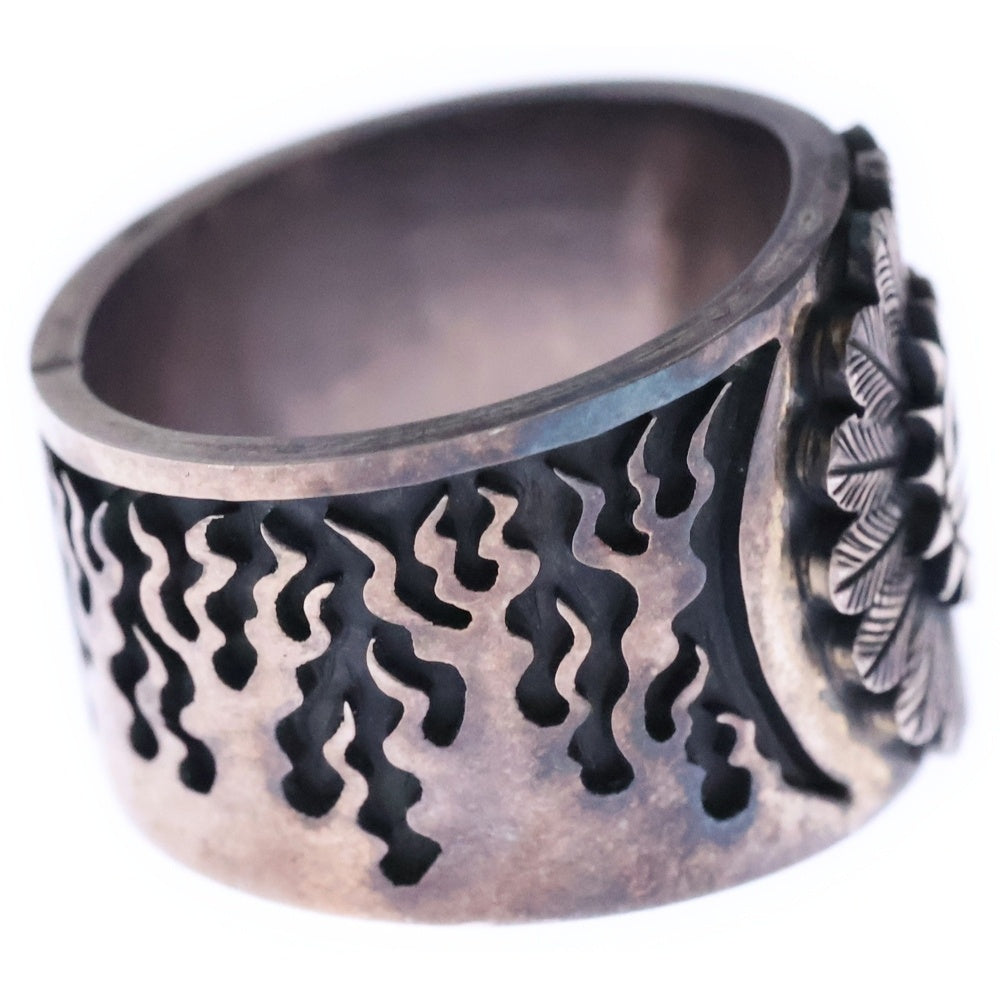 INDIAN JEWELRY(インディアンジュエリー) ホピ族 Charleston Lewis作 サンフェイス ファイヤー リング シルバー