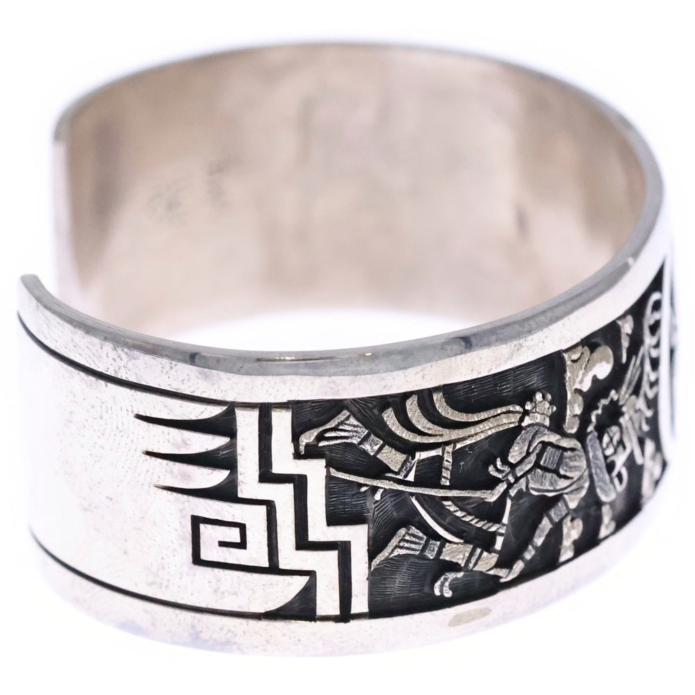INDIAN JEWELRY(インディアンジュエリー) ホピ族 Bennett Kagenvema ベネット・カゲンヴェマ作 オーバーレイ スパイダー バングル シルバー