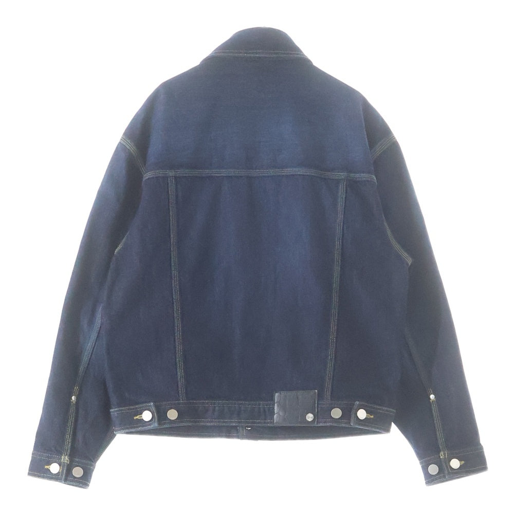 G-FRANCO(ジーフランコ) クロコダイルレザーパッチ付き デニムジャケット インディゴ 24JAWM-01