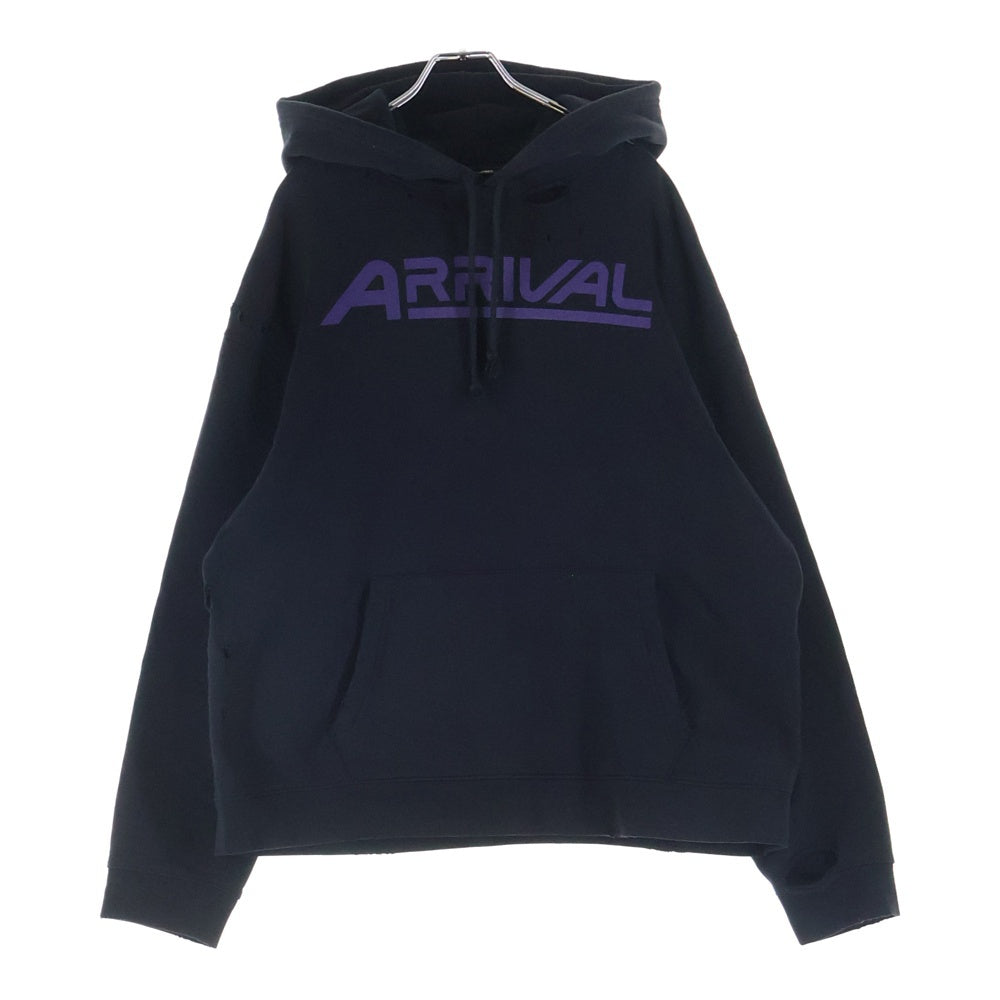 RAF SIMONS(ラフシモンズ) 21AW Arrival Distressed Printed Hoodie フーディー パーカー ブラック