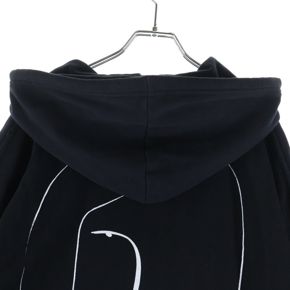 RAF SIMONS(ラフシモンズ) 21AW Arrival Distressed Printed Hoodie フーディー パーカー ブラック