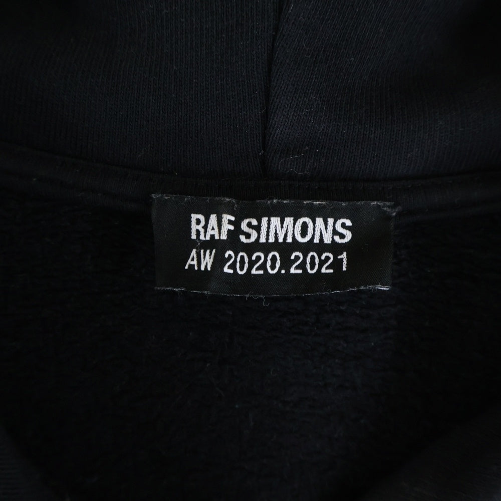RAF SIMONS(ラフシモンズ) 21AW Arrival Distressed Printed Hoodie フーディー パーカー ブラック