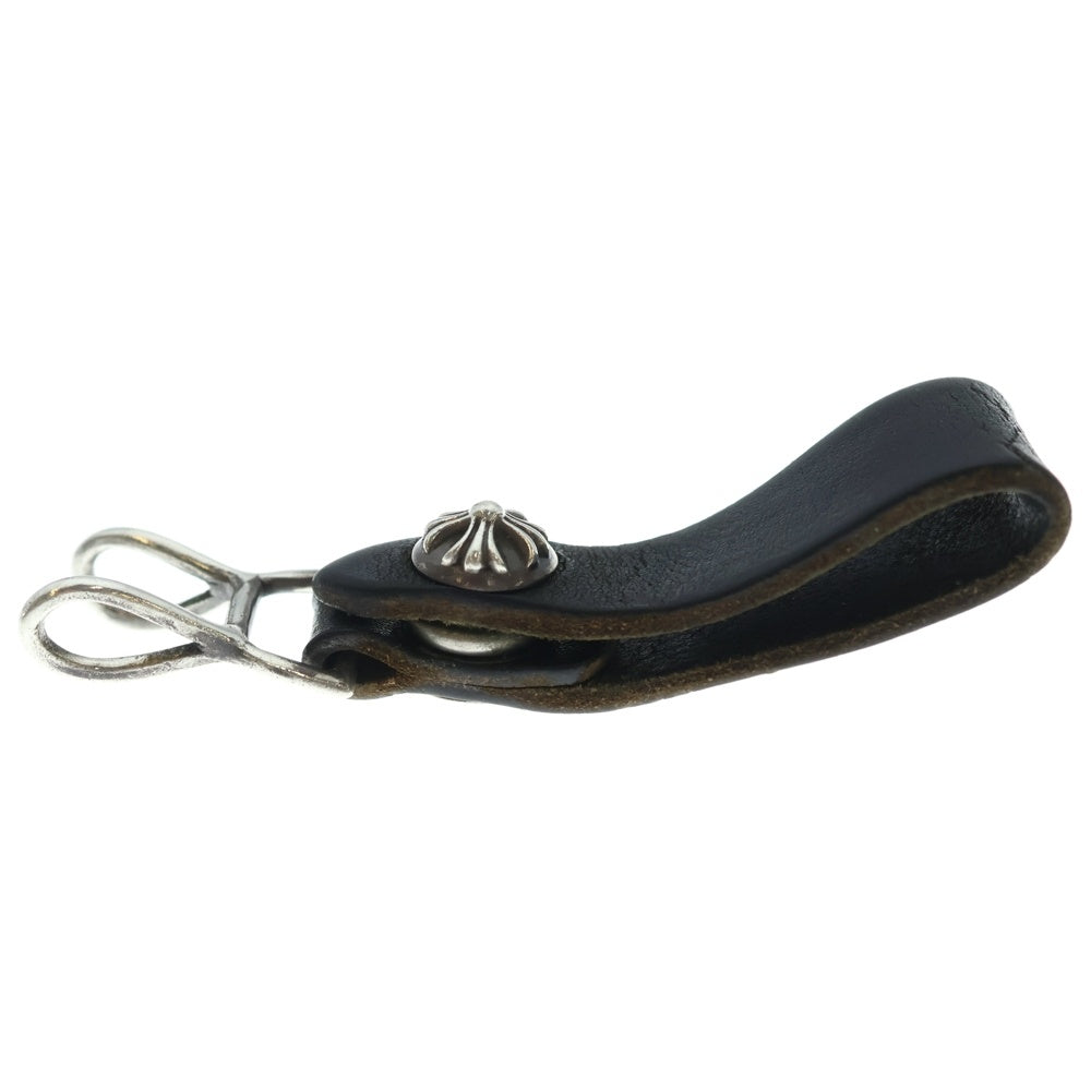 CHROME HEARTS クロムハーツ BELT LOOP クロスボールボタンレザーベルトループ シルバー/ブラック BCA397 CHROME HEARTS(クロムハーツ) BELT LOOP クロスボールボタンレザー