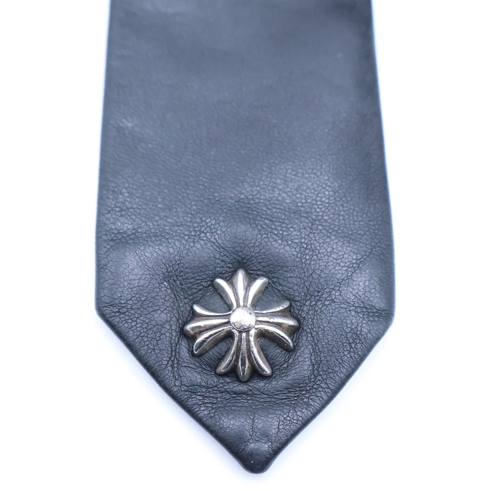 CHROME HEARTS(クロムハーツ) TIE NEK SKNNY LTHR CHプラスモチーフ レザーネクタイ ブラック