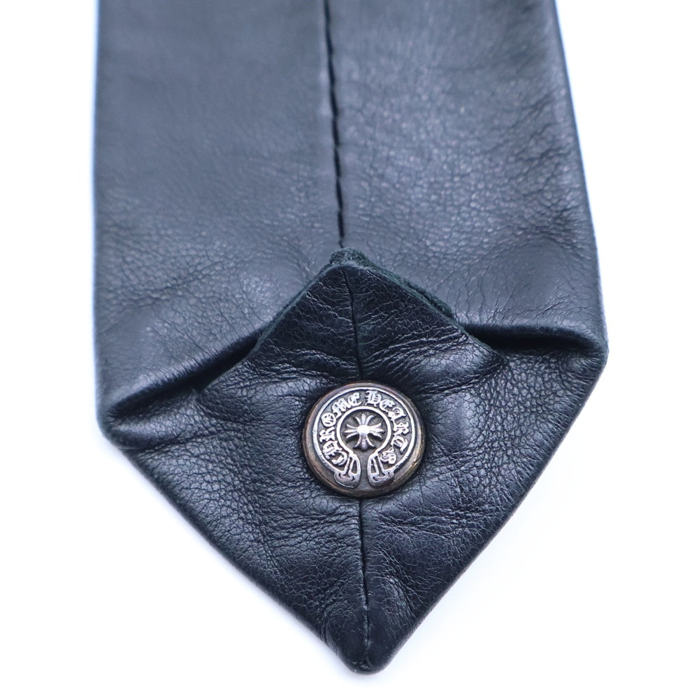 CHROME HEARTS(クロムハーツ) TIE NEK SKNNY LTHR CHプラスモチーフ レザーネクタイ ブラック