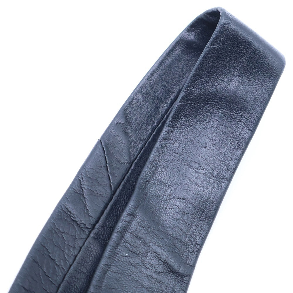 CHROME HEARTS(クロムハーツ) TIE NEK SKNNY LTHR CHプラスモチーフ レザーネクタイ ブラック