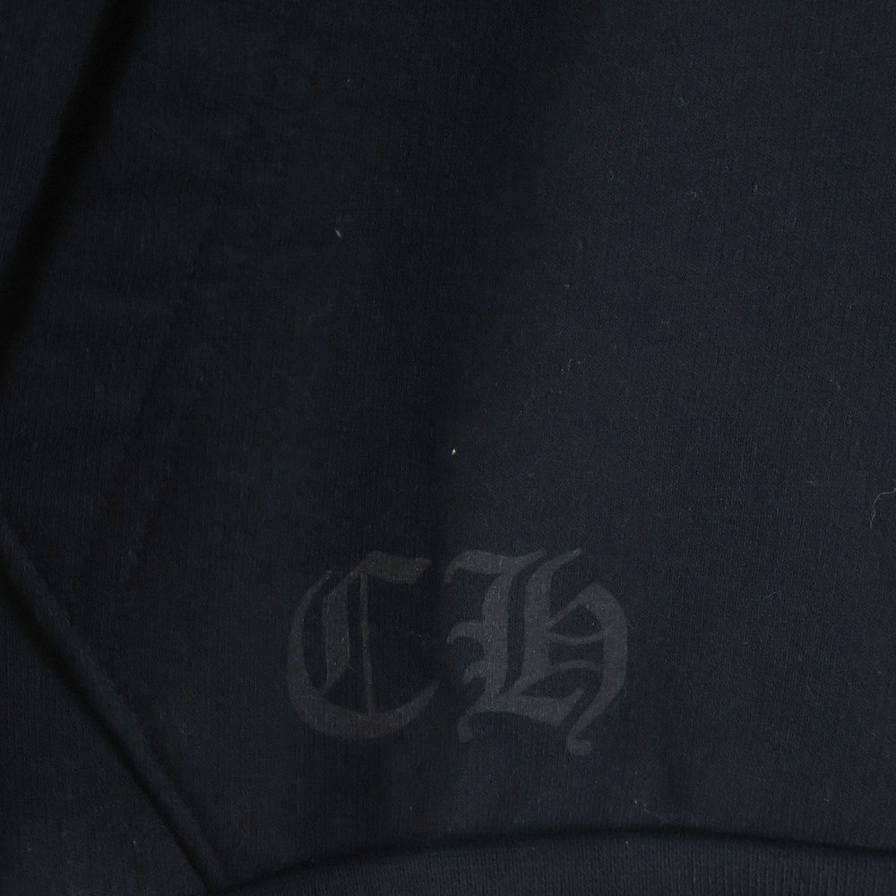 CHROME HEARTS(クロムハーツ) SWTSHRT PLVR オンライン限定 袖ロゴプリント プルオーバーパーカー ブラック