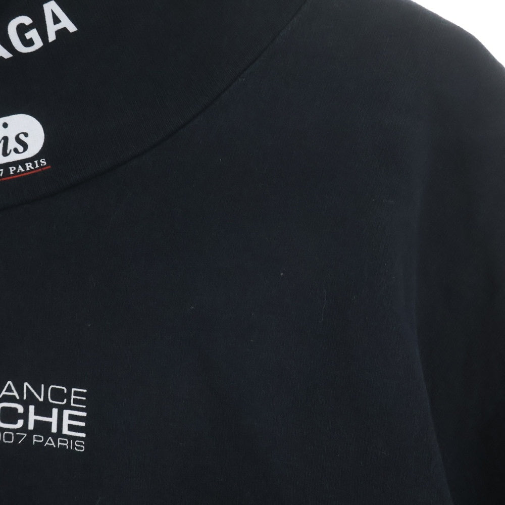 BALENCIAGA(バレンシアガ) 19AW Multi Logo Turtle Neck Long Sleeve Tee マルチロゴ タートルネックロングスリーブTシャツ 長袖カットソー ロンT ブラック 594582 TGV79